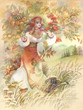 Girl in traditional costume. Autumn. Girl in traditional costume. Autumn.