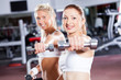 two fitness woman doing dumbbell workout two fitness woman doing dumbbell workout