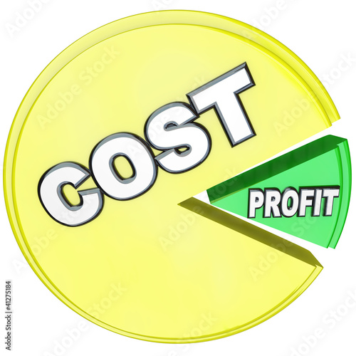 Illustration: Costs Eating Profits Pie Chart Losing Profitability Costs Eating Profits Pie Chart Losing Profitability