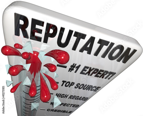 Illustration: Reputation Thermometer Rising to Number One Expert Reputation Thermometer Rising to Number One Expert