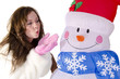 Woman with a snowman