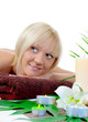 Young woman at spa procedure