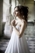 Foto: Portrait of a beautiful young victorian lady in white dress Portrait of a beautiful young victorian lady in white dress