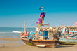 The fishing boats are on the beach The fishing boats are on the beach