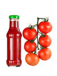 Foto: Bottle of sauce and tomatoes Bottle of sauce and tomatoes
