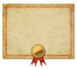 Blank Certificate With Gold Crest Ribbon