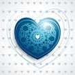 Precious heart, blue background