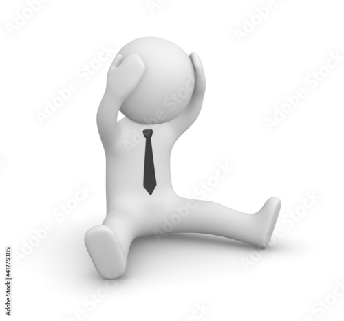 Illustration: Desperate businessman Desperate businessman