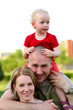 Happy family of three