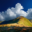 Summer morning in mountains