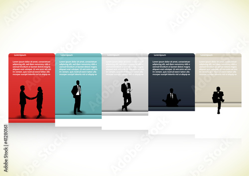 Vector: Colorful presentations with five text box Colorful presentations with five text box