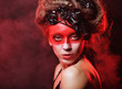 Foto: young woman with creative face-art young woman with creative face-art