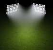 Grassfield lit with bright spotlights