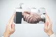 Puzzle and partnership concept Puzzle and partnership concept