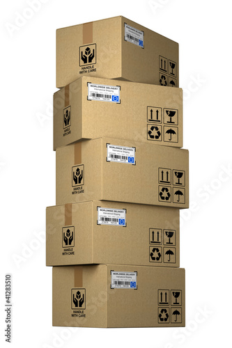 Illustration: Cardboard boxes stack Cardboard boxes stack