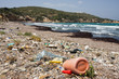 Garbage on a beach Garbage on a beach