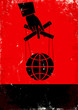 Hand controls the globe