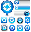 Aperture high-detailed web button collection. Aperture high-detailed web button collection.