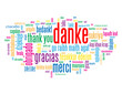 "DANKE" Schlagwortwolke (Vielen Dank Dankbarkeit Schön Sehr)