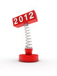 New year 2012 on spring cubes 3d render