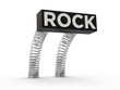 Rock on springs 3d render illustration