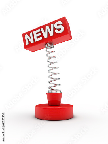 Illustration: News on a spring 3d render illustration News on a spring 3d render illustration