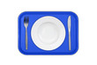 Set of utensils arranged on the table with plate