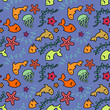 Sea pattern with fishes Sea pattern with fishes