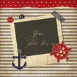 Nautical vintage card, scrapbook template