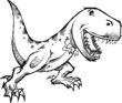 Tyrannosaurus Rex Dinosaur Doodle Sketch Vector Tyrannosaurus Rex Dinosaur Doodle Sketch Vector
