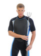 underwater hunter in full  equipment