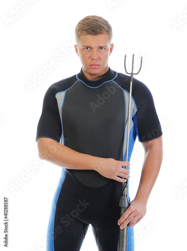 Foto: underwater hunter in full equipment underwater hunter in full equipment