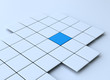 Single blue cubes standing out