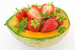 cestino di melone con fragole