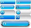 Headphones high-detailed web button collection.