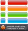 Rectangular glossy buttons.