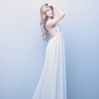 portrait of beautiful elegant blond woman in white dress portrait of beautiful elegant blond woman in white dress
