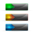 metallic glowing empty buttons with glossy colourful frame