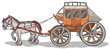 Western Stagecoach with Horses.