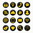 set of social yellow icons set of social yellow icons