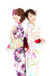 Beautiful kimono women. Portrait of asian women.