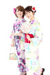 Beautiful kimono women. Portrait of asian women.