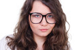 junge frau mit großer brille
