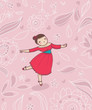 ballerina su sfondo decorato