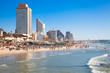 Photo: Public beach in Tel-Aviv on Mediterranean sea. Israel Public beach in Tel-Aviv on Mediterranean sea. Israel