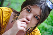 cute blue eyed girl in nature cute blue eyed girl in nature