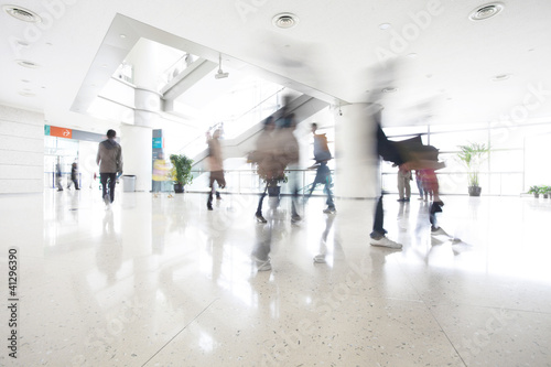 Photo: motion people in modern building motion people in modern building