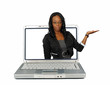 Beautiful Hostess on a Laptop Screen (1) Beautiful Hostess on a Laptop Screen (1)