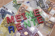 word rente on the money background word rente on the money background