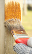 Hand painting wooden surface